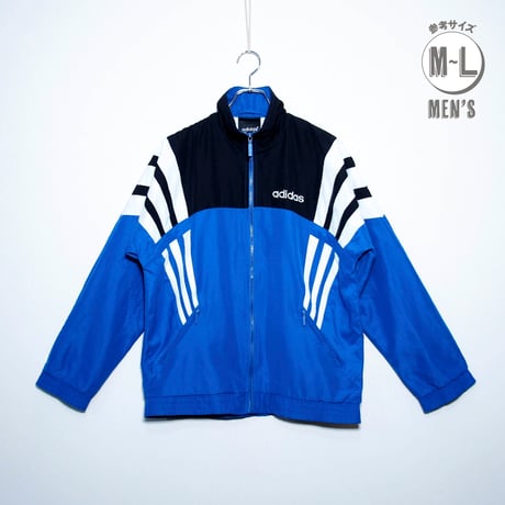 USED【 adidas 】90sポリエステルジャケット／MENS：M〜L（送料込）［BSF-O］