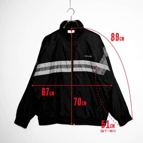 USED【 adidas 】80〜90sナイロンジャケット／MENS：L〜XL（送料込）［BSF-O］