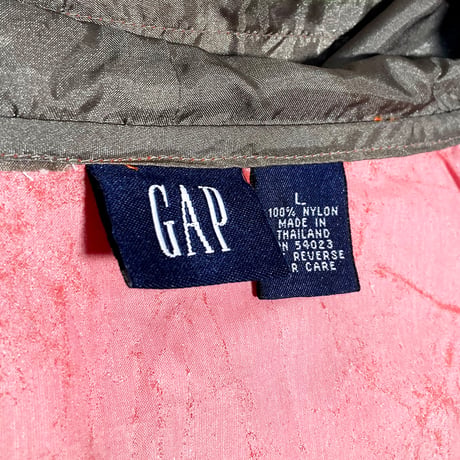 USED【 GAP 】ナイロンアノラックパーカー（収納袋付）／MENS：L（送料込）［BSF-O］