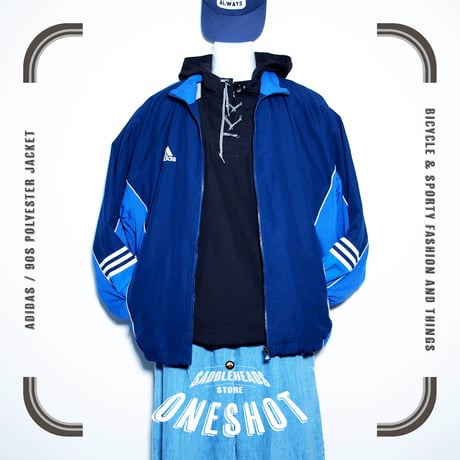 USED【 adidas 】90sポリエステルジャケット／MENS：XL（送料込）［BSF-O］