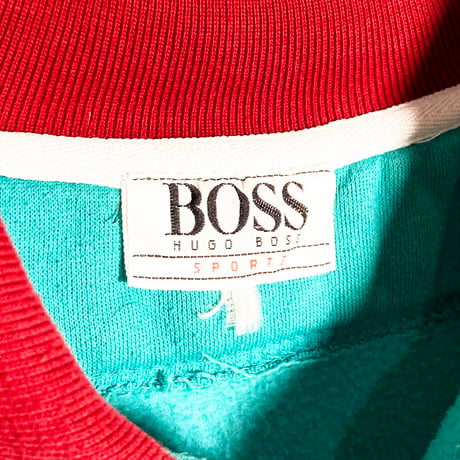 USED【 HUGO BOSS SPORTS 】エリつきスウェットシャツ／MENS：S（送料込）［BSF-T］