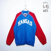 USED【 58SPORTS 】カンザスジェイホークスプルオーバージャケット／MENS：L〜XL（送料込）［BSF-T］