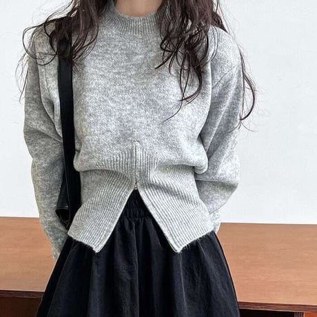 front slit knit pullover /3color　NK1073