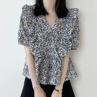 ruffle peplum floral blouse　NK2179