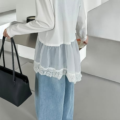 lace layered docking top　NK2183