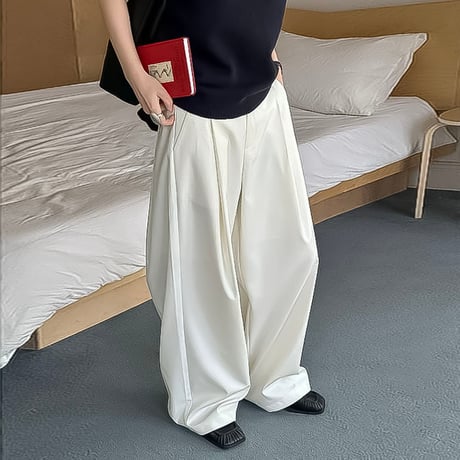 relaxed tuck wide pants /3color　NK2182