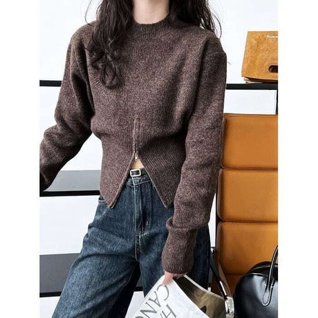 front slit knit pullover /3color　NK1073