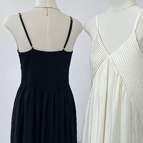 v-neck bust detail cami dress /2color　NK2264