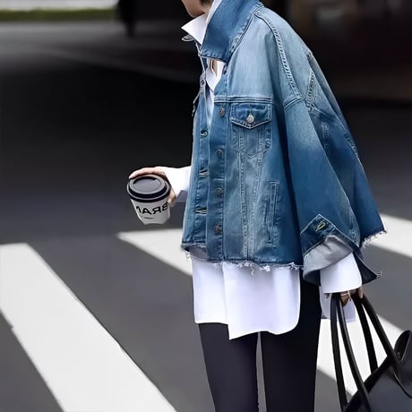 cutoff oversized denim jacket　NK2157