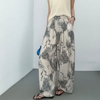 botanical print wide pants /2color　NK2198