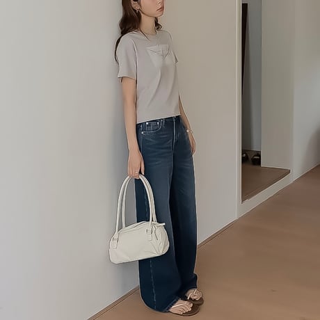 back damage wide denim /2color　NK2209