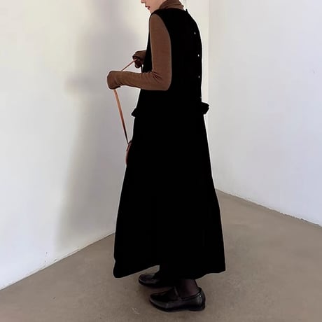 sleeveless velvet vest dress　NK1781