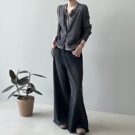 layered design knit cardigan /3color　NK1988