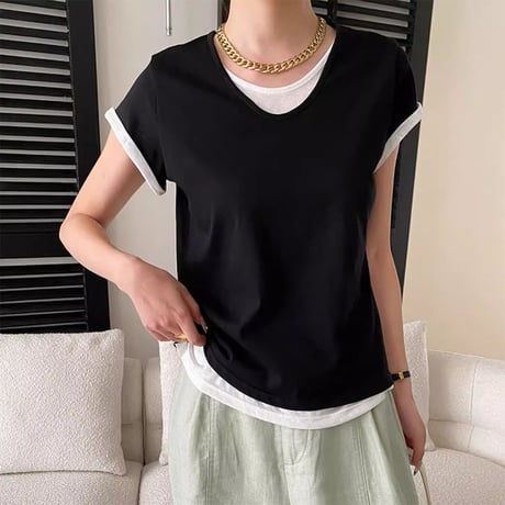 back slit cotton vest /5color　NK2208