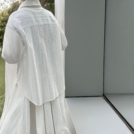 back lace layered shirt　NK2303