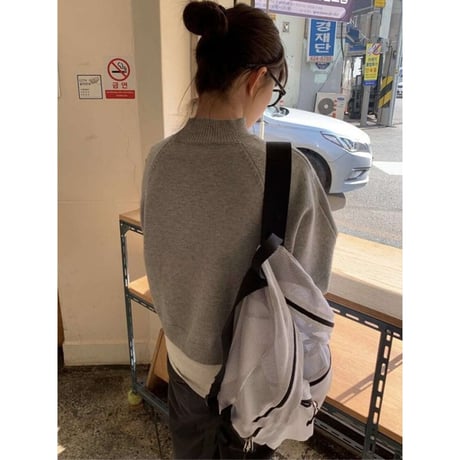 asymmetry cut knit /2color　NK1321