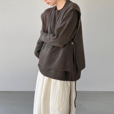 knit vest & pullover set /2color　NK2063