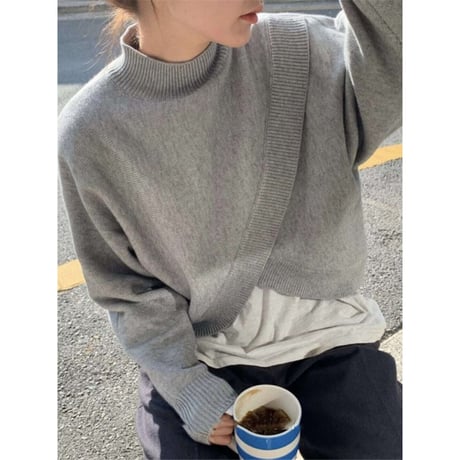 asymmetry cut knit /2color　NK1321