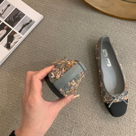 tweed ballet shoes /4color　NK1635