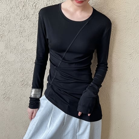 asymmetric long sleeve top /4color　NK1961
