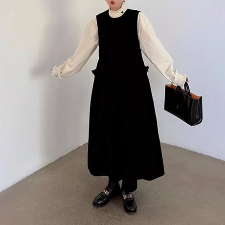 sleeveless velvet vest dress　NK1781