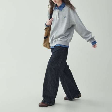 round neck faux two piece sweatshirt　NK1657