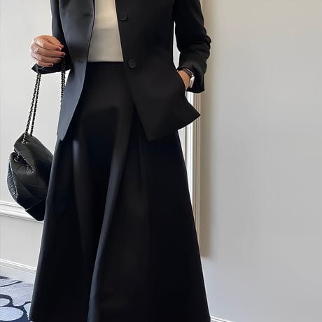 tuck flare long skirt /3color　NK2154