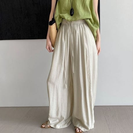 drape flowy easy pants /4color　NK1831