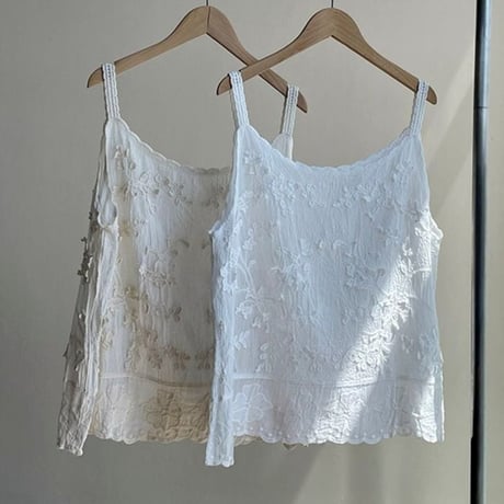 flower embroidery lace camisole /2color　NK1817