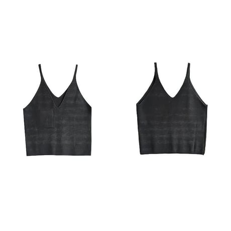 deep v-neck knit camisole vest /3color　NK2178