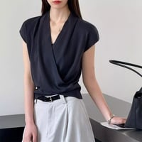 cross-neck knit pullover /4color　NK2319