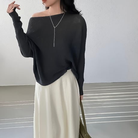 off shoulder dolman knit /7color　NK2316