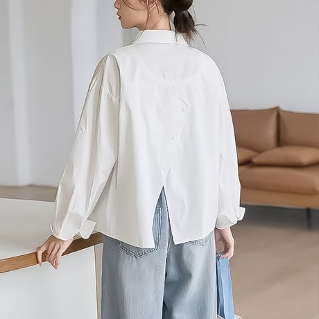 back slit button relax shirt /3color　NK2195