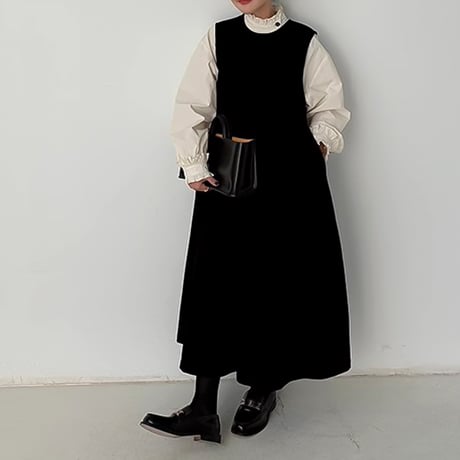 sleeveless velvet vest dress　NK1781