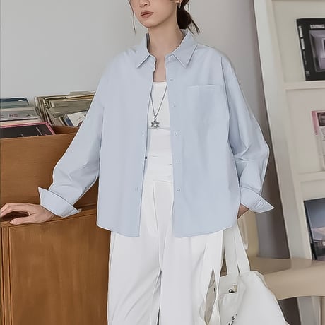 back slit button relax shirt /3color　NK2195