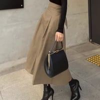 waist ribbon a-line skirt /3color　NK1371