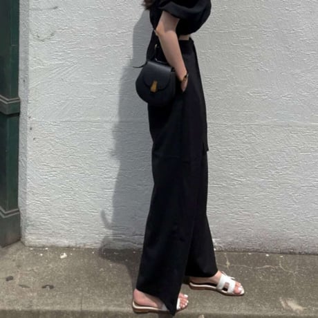 high waist ribbon wide pants /3color　NK1400