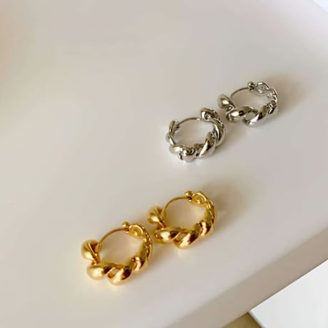 twist hoop pierce /2color　NK1208