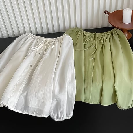 gathering 2-way airy blouse  /2color　NK2212