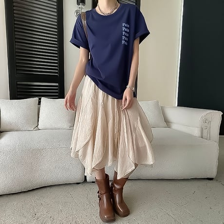 paris logo relaxed blend tee /4color　NK2235