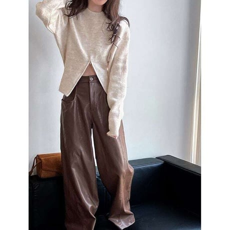 front slit knit pullover /3color　NK1073