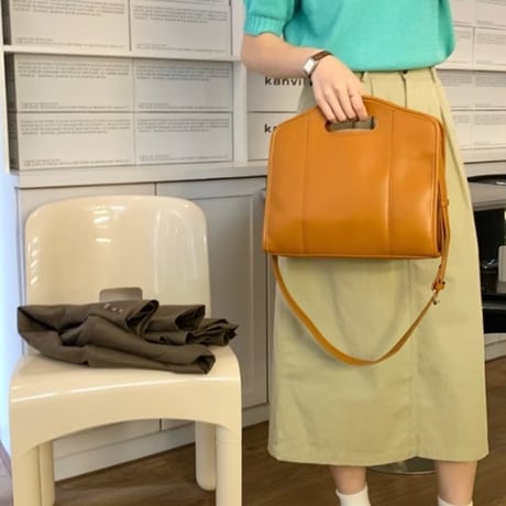 2way classical leather square bag /3color　NK1599