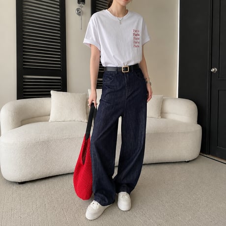paris logo relaxed blend tee /4color　NK2235