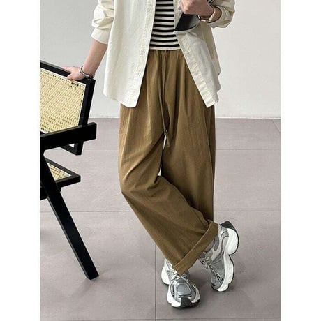 drawstring wide pants /3color　NK1138