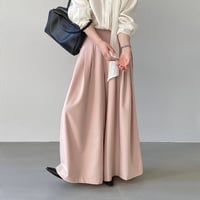 tencel cotton pleat wide pants /2color　NK2175