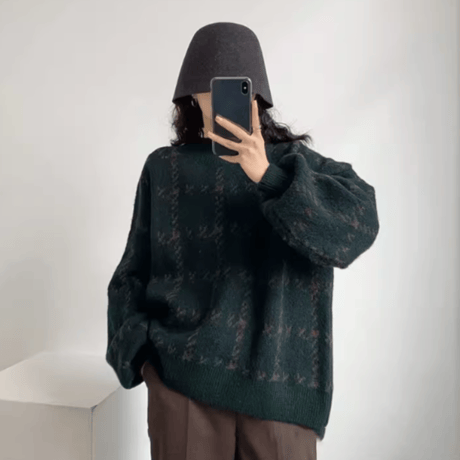 retro high neck knit/2color　NK1711