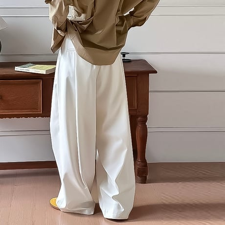 relaxed tuck wide pants /3color　NK2182