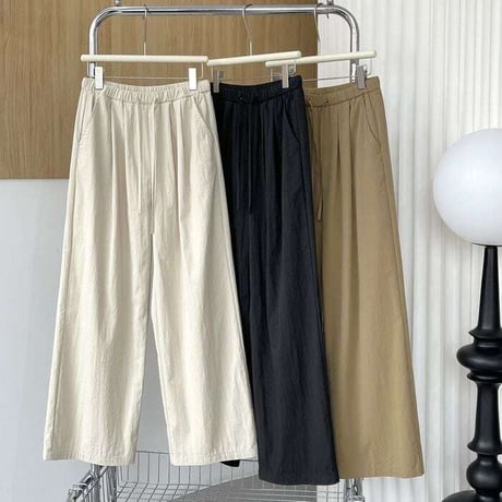 drawstring wide pants /3color　NK1138