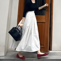 volume tuck flare A-line skirt　NK2173