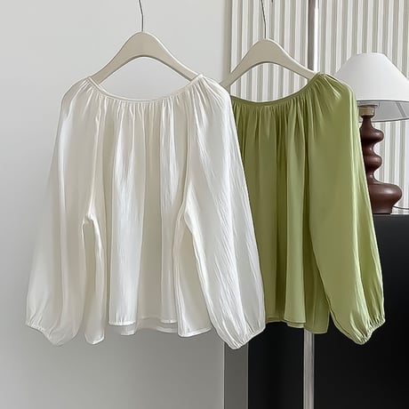 gathering 2-way airy blouse  /2color　NK2212